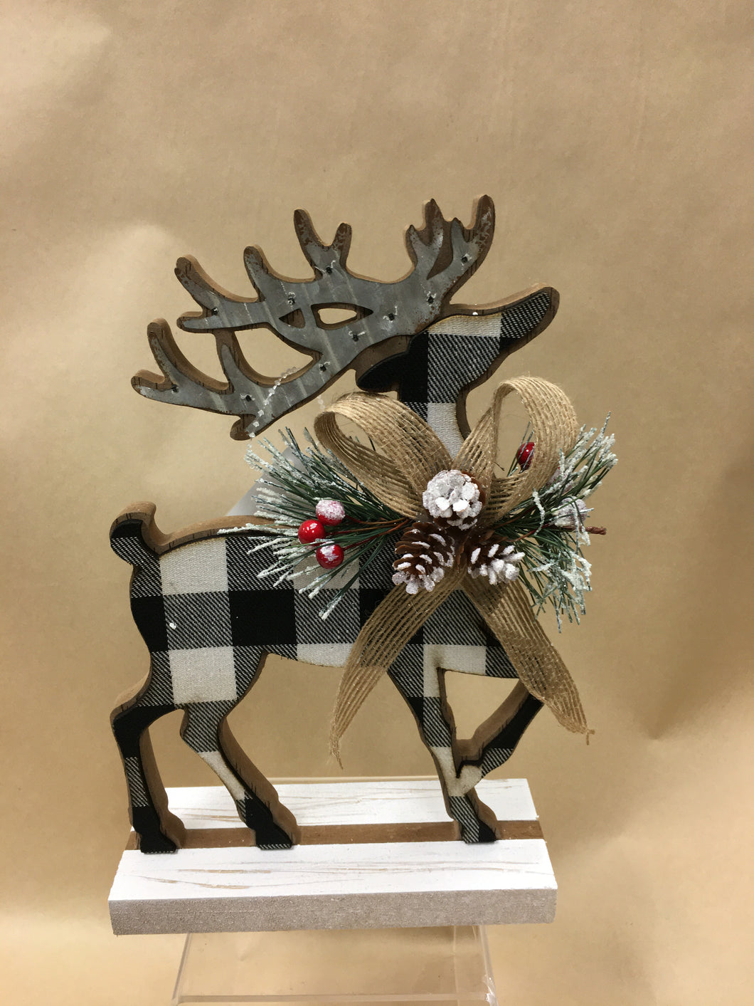 Small Black Checked Reindeer